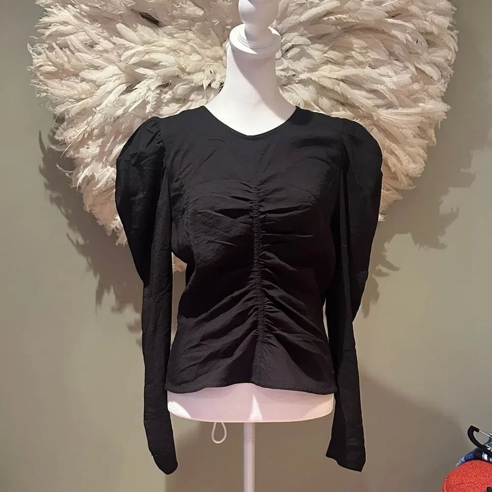 Wilfred Elegant Black Ruched Women's Top
